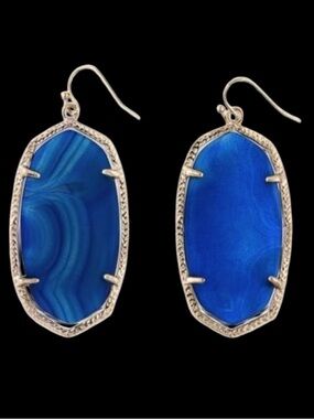 Kendra Scott Danielle Gold Earrings in Blue Agate